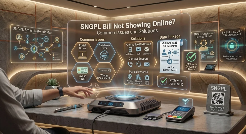 SNGPL bill not showing online common issues and solutions
