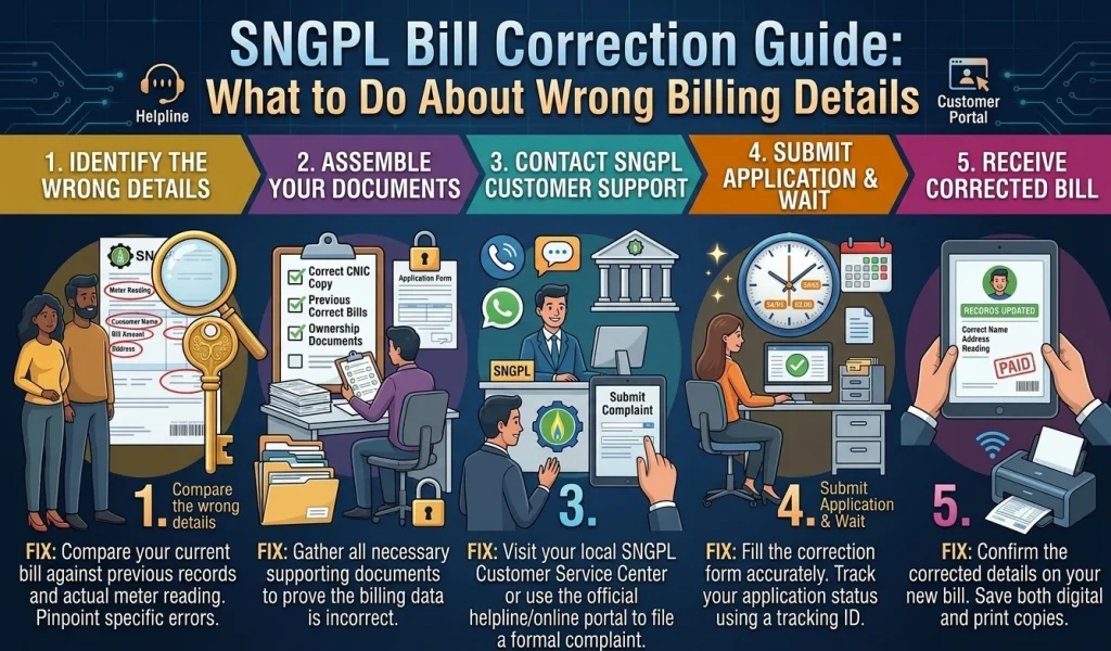 SNGPL Bill Correction Guide for incorrect gas meter readings