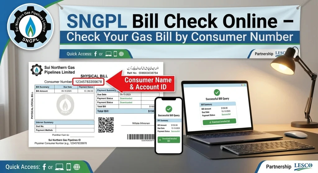 SNGPL gas bill amount and due date
