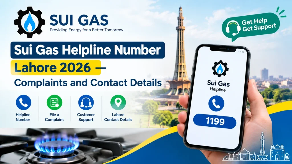 Sui Gas Helpline Number Lahore 2026 for customer complaints and gas service assistance