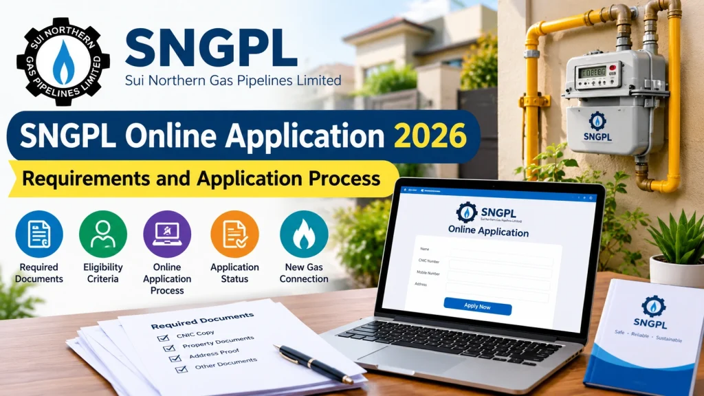 SNGPL Online Application 2026 for a new domestic gas connection